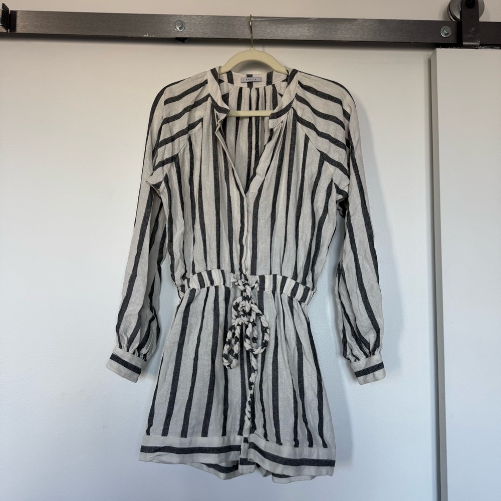 Elegant Striped Black and White Romper